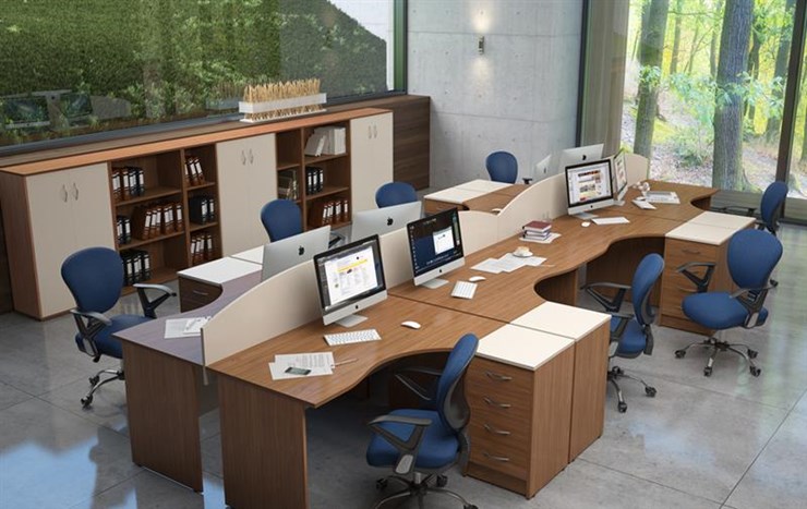 Набор мебели в офис IMAGO четыре рабочих места, стол для переговоров в Москве - изображение 4